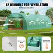 Sera pentru flori si legume, Cadru otel galvanizat, 890x295x198 cm, 12 ferestre, 140 g/cm³ PE, Velcro, verde