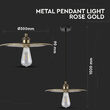 Pendul tavan, metal, Roz Auriu, fara bec, E27, dimensiune 300 x 95 x 1000 mm