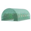 Sera pentru flori si legume, Cadru otel galvanizat, 590x295x198 cm, 12 ferestre, 140 g/cm³ PE, Velcro, verde