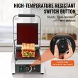 Grill Panini, Profesional, suprafata de gatit striata 230x225 mm, Otel inoxidabil, Temperatura de incalzire 50-300 °C