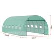 Sera pentru flori si legume, Cadru otel galvanizat, 590x295x198 cm, 12 ferestre, 140 g/cm³ PE, Velcro, verde