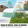Sera pentru flori si legume, Cadru otel galvanizat, 590x295x198 cm, 12 ferestre, 140 g/cm³ PE, Velcro, verde