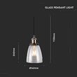 Pendul suspendat, max 60W, IP20, Sticla, fara bec, Lungime fir 1 m