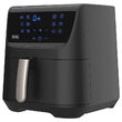 Friteuza cu aer cald, digitala, Inox, 5.5 Litri, 1800 W, 12 Programe, Timer, Negru, 2 x cosuri