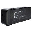 Radio FM cu ceas desteptator, Bluetooth, SD, AUX, USB, Negru, Acumulator
