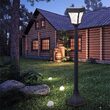 Felinar solar pentru gradina, Aluminiu, 2 W, Exterior IP65, Negru, 110 lm, Lumina calda si rece