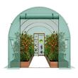 Sera pentru flori si legume, Cadru otel galvanizat, 292x196x190 cm, 6 ferestre, 140 g/cm³ PE, Velcro, verde