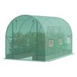 Sera pentru flori si legume, Cadru otel galvanizat, 292x196x190 cm, 6 ferestre, 140 g/cm³ PE, Velcro, verde