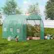Sera pentru flori si legume, Cadru otel galvanizat, 292x196x190 cm, 6 ferestre, 140 g/cm³ PE, Velcro, verde