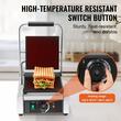 Grill Panini, Profesional, suprafata de gatit Neteda/Striata 230x225 mm, Otel inoxidabil, Temperatura de incalzire 50-300 °C