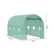 Sera pentru flori si legume, Cadru otel galvanizat, 292x196x190 cm, 6 ferestre, 140 g/cm³ PE, Velcro, verde