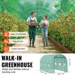 Sera pentru flori si legume, Cadru otel galvanizat, 292x196x190 cm, 6 ferestre, 140 g/cm³ PE, Velcro, verde