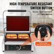 Grill Panini, Profesional, suprafata de gatit Striata 230 x 345 mm, Otel inoxidabil, Temperatura de incalzire 50-300 °C