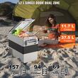 Cutie frigorifica cu compresor, 2 zone de racire congelator si frigider, 12/24 V DC, 110-240 V AC, capacitate 52 l, -20 ℃ pana la 20 ℃, 535 x 695 x 352 mm
