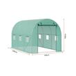 Sera pentru flori si legume, Cadru otel galvanizat, 345x195x192 cm, 6 ferestre, 140 g/cm³ PE, Velcro, Verde
