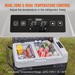 Cutie frigorifica cu compresor, 2 zone de racire, 12/24 V DC, 110-240 V AC, capacitate 53 l, -20 ℃ pana la 20 ℃, 820 × 470 × 540 mm, USB, Led