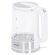 Fierbator electric cordless, Sticla / Inox, capacitate 1.7 l, putere 2200 W, mentinere temperatura, lumina colorata de fundal 
