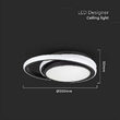 Plafoniera led, Lumina naturala 4000K, 2560 lm, Alb/Negru, 24W, IP20, diametru 30 cm