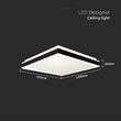 Plafoniera patrata cu led dimmabil, lumina naturala 4000K, 2450 lm, Negru/Alb, 24 W, dimensiune 400x400 mm