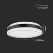 Plafoniera led dimmabil, lumina naturala 4000K, 1280 lm, Negru/Alb, 18 W, diametru 350 mm