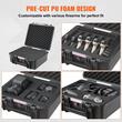 Caseta etansa pentru 6 pistoale, IP67, interior pretaiat, 491 × 434 × 211 mm, supapa presiune, rezistent la socuri