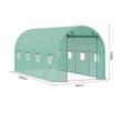 Sera pentru flori si legume, Cadru otel galvanizat, 445x194x192 cm, 8 ferestre, 140 g/cm³ PE, Velcro, Verde
