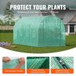 Sera pentru flori si legume, Cadru otel galvanizat, 445x194x192 cm, 8 ferestre, 140 g/cm³ PE, Velcro, Verde