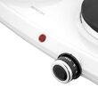 Plita electrica portabila cu capac, 2500 W, 2 arzatoare, diametru ochiuri 18 cm si 15 cm, Alba