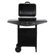 Gratar cu 2 arzatoare pe gaz, 5 kW, Teesa BBQ, Negru, Otel