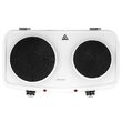 Plita electrica portabila cu capac, 2500 W, 2 arzatoare, diametru ochiuri 18 cm si 15 cm, Alba