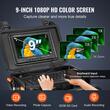 Camera inspectie endoscop, Monitor mare color HD 9”, Lungime cablu 50 m, IP68, 12xLed, unghi 145°, Zoom digital 3x