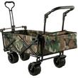Carucior pliabil pentru gradina, camping, 98.5x54.3x98.5 cm, Capacitate 100 kg, Otel/Nylon, Camuflaj Verde/Maro