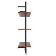 Raft metalic cu 3 x polite incluse din lemn, Vivatechnix Industrial, 800 x 245 x 965 mm