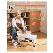 Roata de olarit electrica,  Diametru platan 35 cm, pedala, 450 W, viteza 60-300 rpm, Alb, bazin detasabil, motor fara perii, Kit accesorii