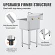 Chiuveta comerciala Inox, Baterie inclusa central, Protectie anti-stropire, capacitate cuva 60 l, dimensiune 533.4x457x1041 mm