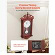 Ceas retro cu pendul, de perete, Lemn pin, Mecanism Quartz, 600 x 260 x 95 mm, Maro