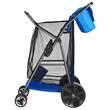 Carucior pentru plaja, Capacitate 75 kg, Cu geanta frigorifica, suport umbrela si scaune