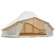 Cort iurta 4 sezoane glamping, 6 x 4 x 3.1 m, Capacitate 10-12 persoane, ferestre plasa, panza respirabila, bej, orificiu cos soba