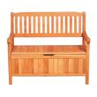 Banca de exterior cu dulap depozitare, Lemn brad, Maro, max 325 kg, 985 × 407 × 255 mm