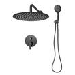 Set de dus, Montaj incastrat, Inox, Negru mat, Cap dus rotund 305 mm, Dimensiune 550 x 300 x 140 mm