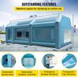 Cabina de vopsit gonflabila, dimensiune 7 x 4 x 2.5 m, 2 x suflanta 370/680 W, Impermeabila, PVC, sistem filtrare