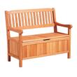 Banca de exterior cu dulap depozitare, Lemn brad, Maro, max 325 kg, 985 × 407 × 255 mm