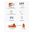 Cric electric alimentare baterie auto 12 V, Inaltime ridicare 200-520 mm, Max 15 Tone, Lanterna