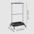 Organizator scule si unelte pentru gradina/garaj, Otel/PP, 4 x roti, 1243 x 508 x 660 mm, Tava, 24 carlige