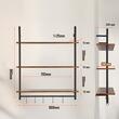 Raft metalic cu 3 x polite incluse din lemn, Vivatechnix Industrial, 800 x 245 x 965 mm