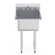 Chiuveta comerciala Inox, Baterie inclusa central, Protectie anti-stropire, capacitate cuva 60 l, dimensiune 533.4x457x1041 mm