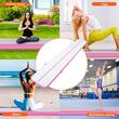 Saltea gonflabila pentru antrenament,Fitness, Yoga,gimnastica, Pompa inclusa, Lungime 6 m, Geanta transport, Roz/Alb