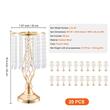Set 20 vaze pentru evenimente/nunti, Auriu, Inaltime 43 cm, Otel carbon
