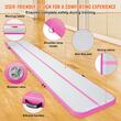 Saltea gonflabila pentru antrenament,Fitness, Yoga,gimnastica, Pompa inclusa, Lungime 6 m, Geanta transport, Roz/Alb