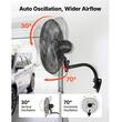 Ventilator oscilant de perete, diametru 457 mm, Metal, 59 W, 3 viteze, unghi de rotatie reglabil